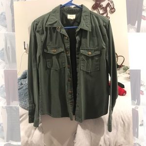 Forever 21 olive green jean jacket